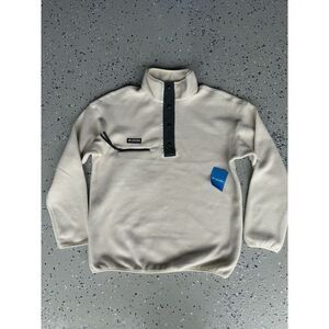 Columbia Helvetia 1/2 Half Snap Fleece Size Large White Cream Pullover NWT New
